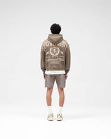 Crest Zip Up Hoodie - Dark Taupe