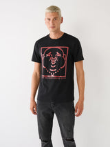 True Religion T-Shirt Buddha In A Box Jet Black