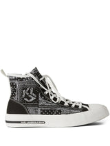 KARL LAGERFELD KLJ VULC BANDANA-PRINT HIGH-TOP SNEAKERS