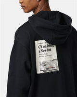 Iceberg Relaxed Fit Cotton Hoodie With Newspaper Print