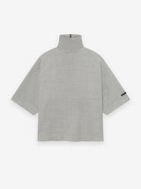 Wool Canvas High Neck Short Sleeve Shirt