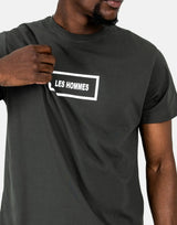 Les Hommes Box Print Mil Green T-Shirt