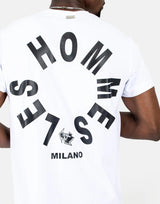 Les Hommes Box Print White T-Shirt