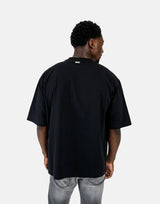 Les Hommes Glitter Print Black T-Shirt