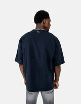 Les Hommes Glitter Print Navy T-Shirt