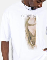 Les Hommes Shadow Graphic White T-Shirt