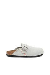 D-Woodstock-Mules in faded denim