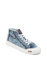 S-Athos-High-top denim sneakers with pocket detail