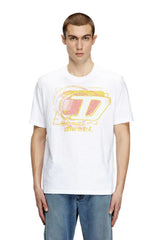 Diesel Slub cotton T-shirt with flocked logo