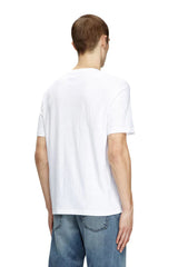 Diesel Slub cotton T-shirt with flocked logo