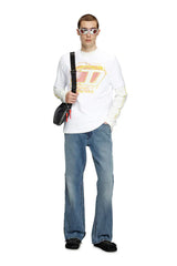 Diesel Slub cotton T-shirt with flocked logo