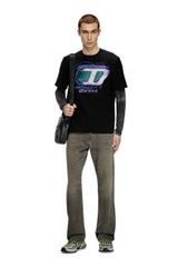 Diesel Slub cotton T-shirt with flocked logo