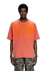 Diesel Acid-wash T-shirt with flocked Oval D logo
