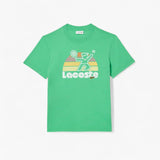 Washed Effect Tennis Print T-Shirt