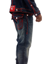 True Religion Ricky Jeans Rope Stitch Flap Berlin Dark Wash