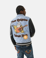 True Religion Quilted Varsity Denim Jacket