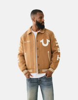 True Religion Varsity Wool Brown Jacket