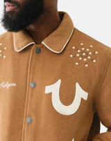 True Religion Varsity Wool Brown Jacket