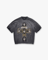 Represent X Guns N' Roses Cross T-Shirt - Stained Black