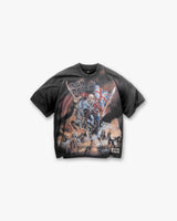 Represent X Iron Maiden Steed T-Shirt - Stained Black