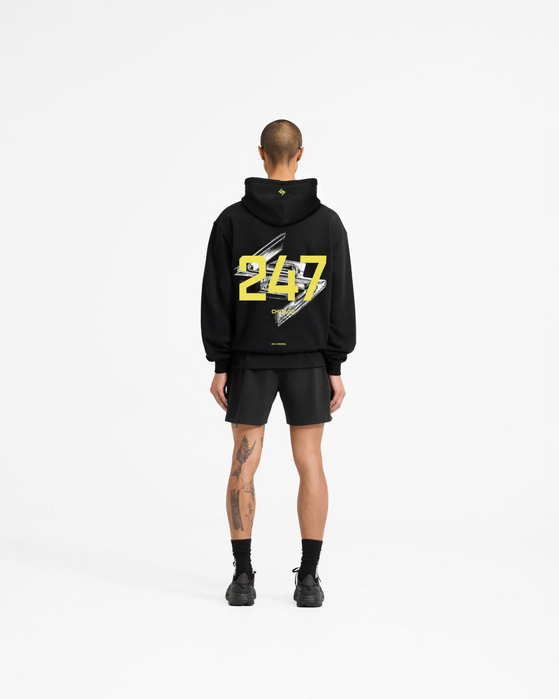 247 Chicago Oversized Hoodie - Jet Black