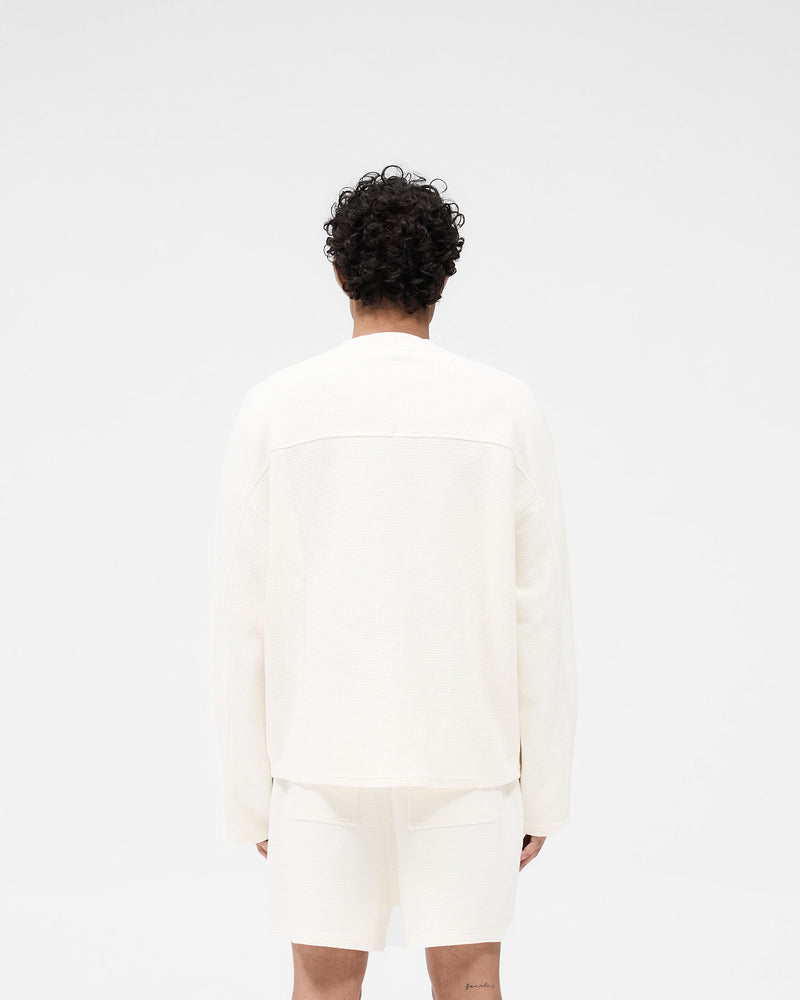 Waffle Long Sleeve T-Shirt - Flat White