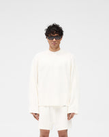 Waffle Long Sleeve T-Shirt - Flat White