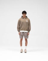 Crest Zip Up Hoodie - Dark Taupe