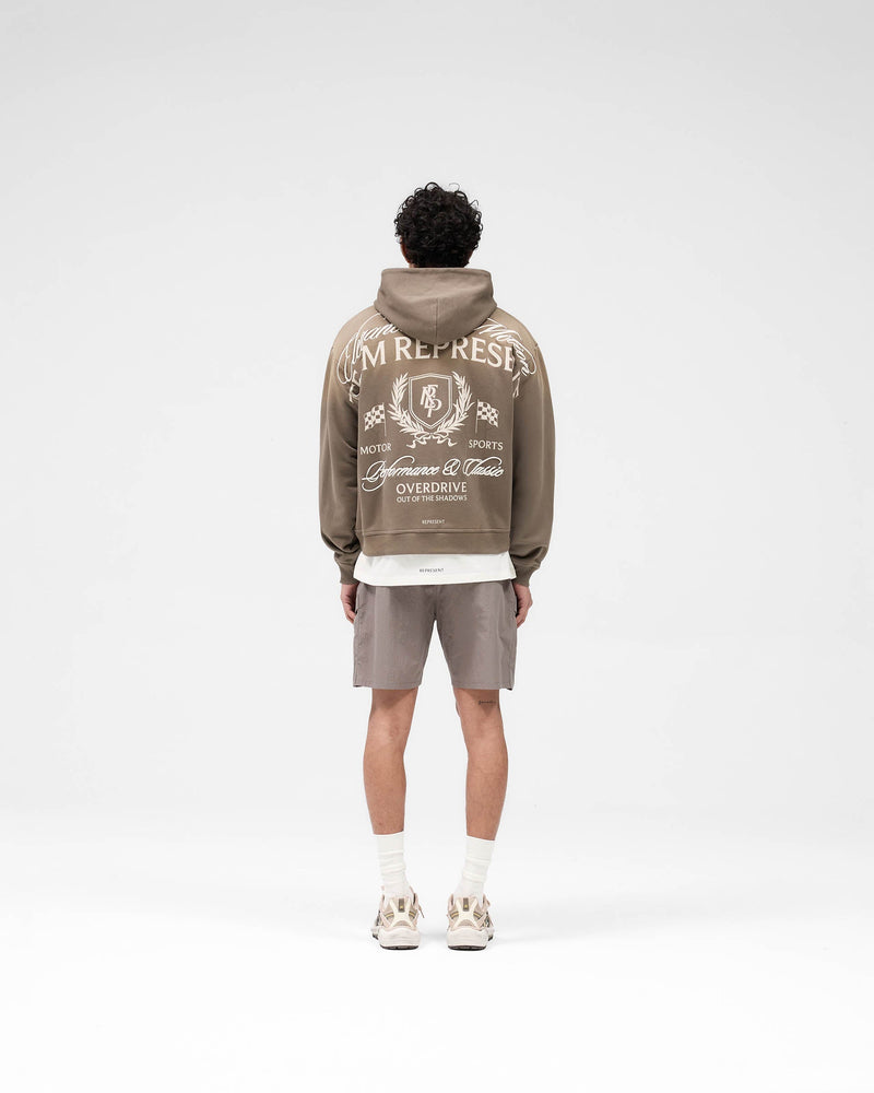 Crest Zip Up Hoodie - Dark Taupe