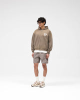 Crest Zip Up Hoodie - Dark Taupe