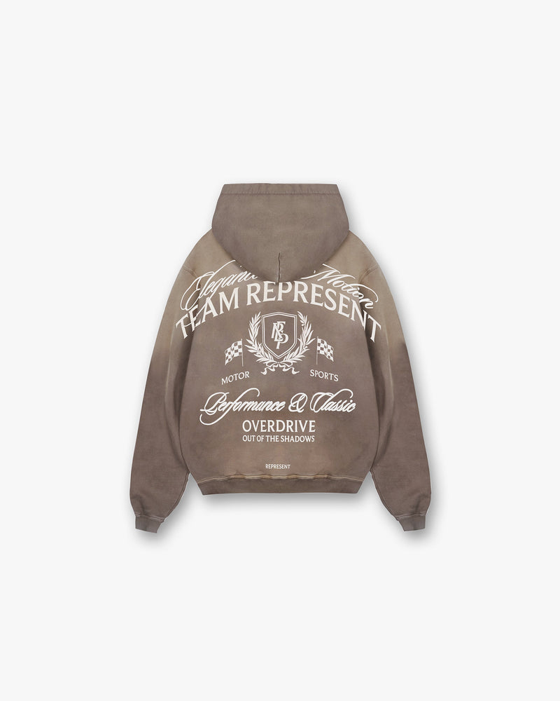 Crest Zip Up Hoodie - Dark Taupe
