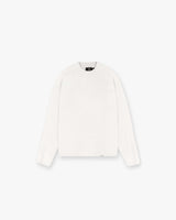 Waffle Long Sleeve T-Shirt - Flat White