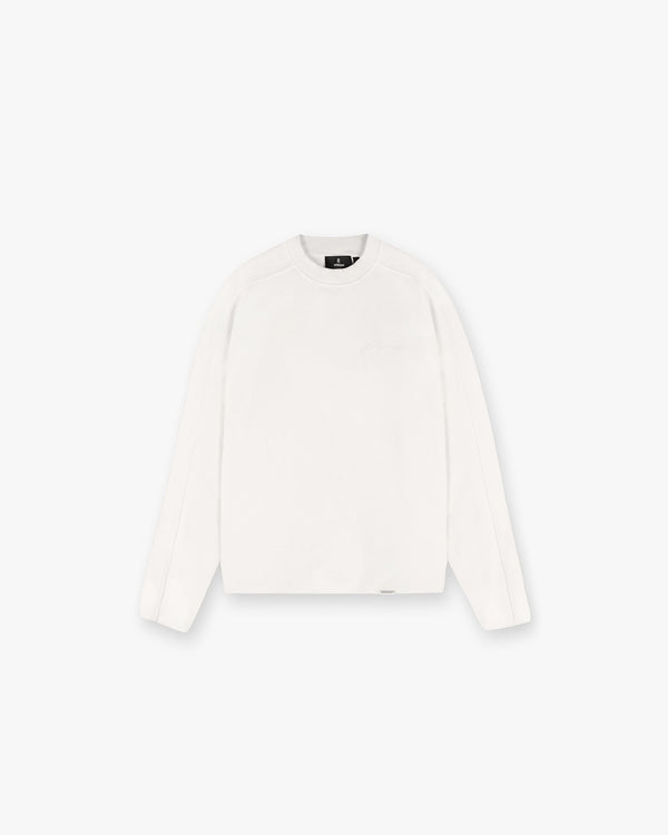 Waffle Long Sleeve T-Shirt - Flat White