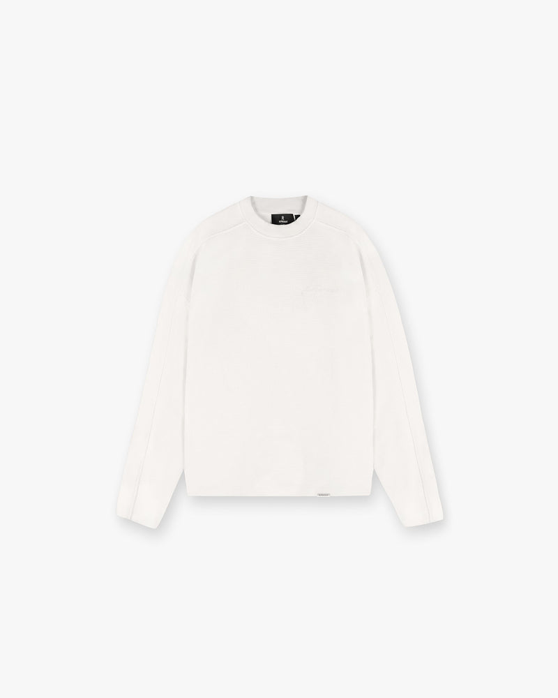 Waffle Long Sleeve T-Shirt - Flat White