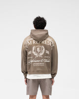 Crest Zip Up Hoodie - Dark Taupe