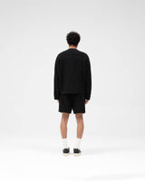 Waffle Long Sleeve T-Shirt - Black