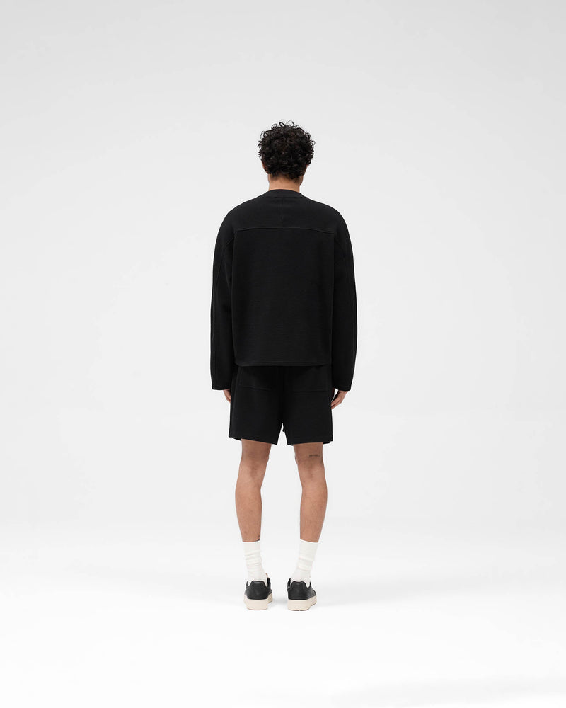 Waffle Long Sleeve T-Shirt - Black