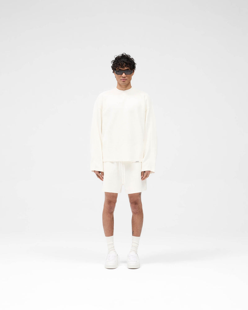 Waffle Long Sleeve T-Shirt - Flat White