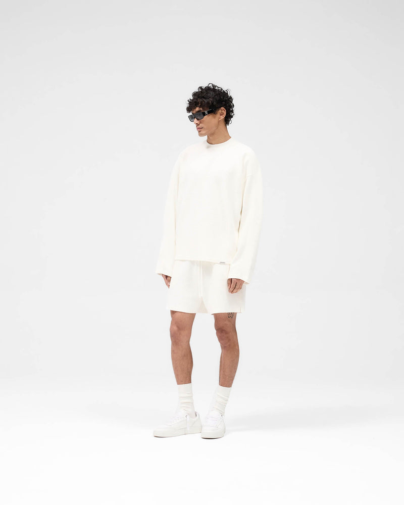 Waffle Long Sleeve T-Shirt - Flat White