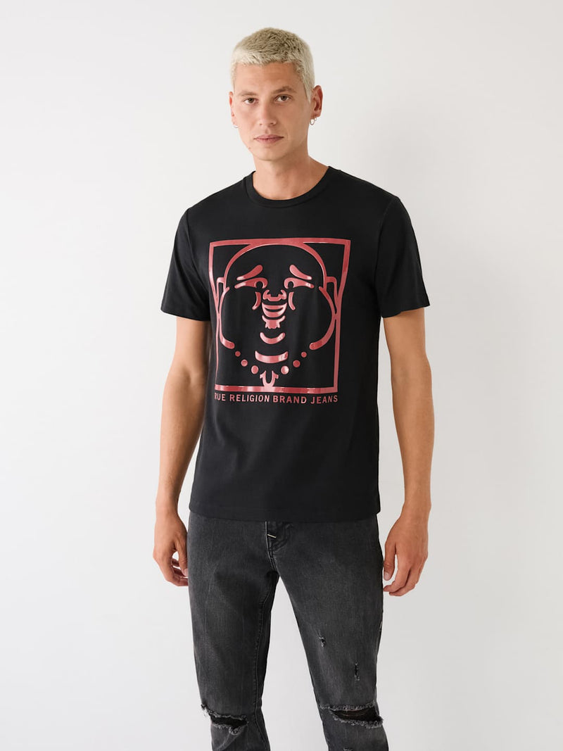 True Religion T-Shirt Buddha In A Box Jet Black