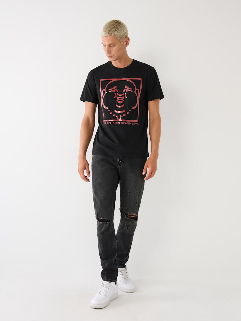 True Religion T-Shirt Buddha In A Box Jet Black