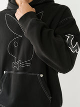 True Religion Relaxed Hoodie X Playboy Bunny Jet Black