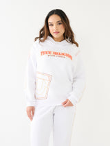True Religion Printed Big T Hoodie Optic White