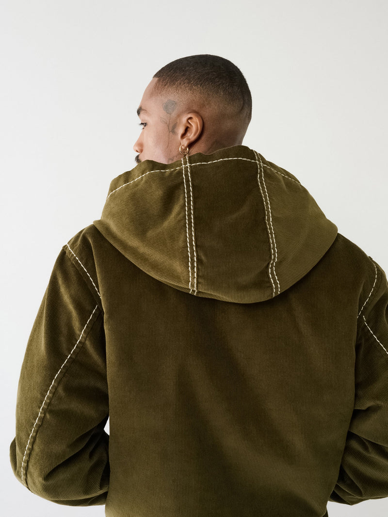 True Religion Jacket Big T Corduroy Hood Corduroy
