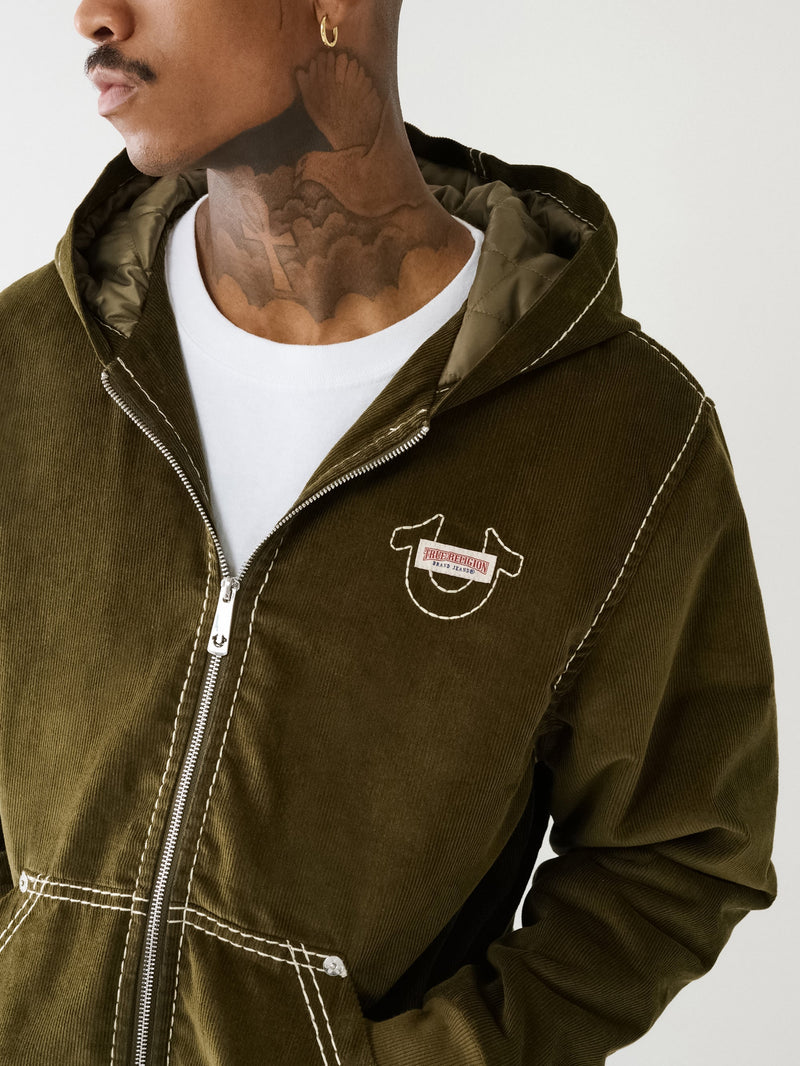 True Religion Jacket Big T Corduroy Hood Corduroy