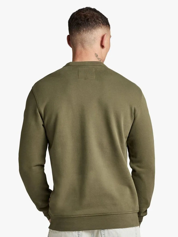 G-Star Men's Skeleton Dog Graphic Shadow Olive Sweater