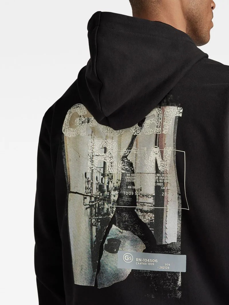 G-Star Men's Back Print Black Hoodie