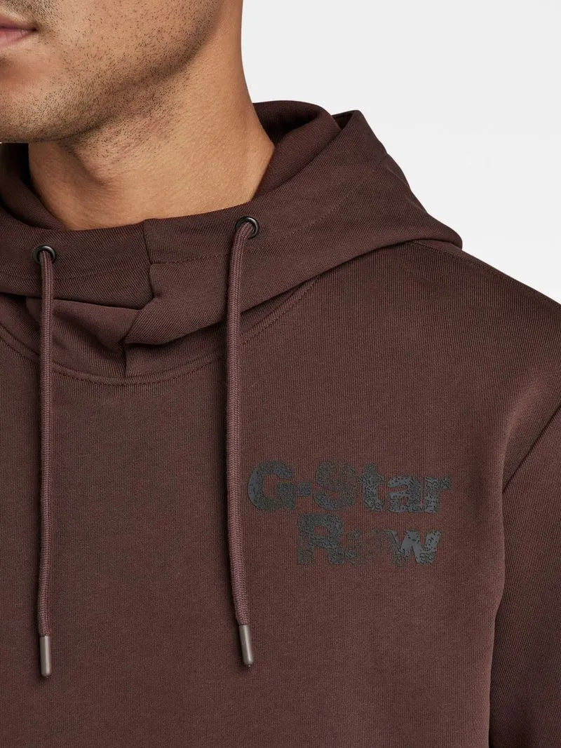 G-Star Men's Back Print Brown Hoodie