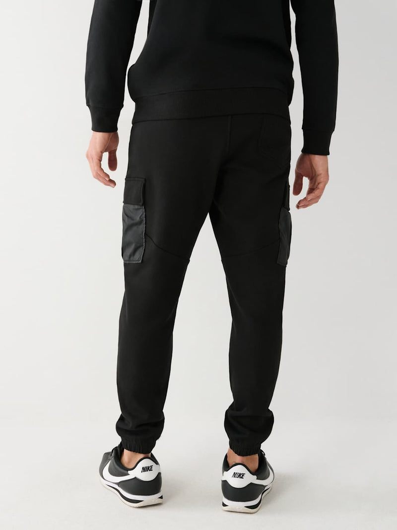 True Religion Track Pants Cargo Revolt Jet Black