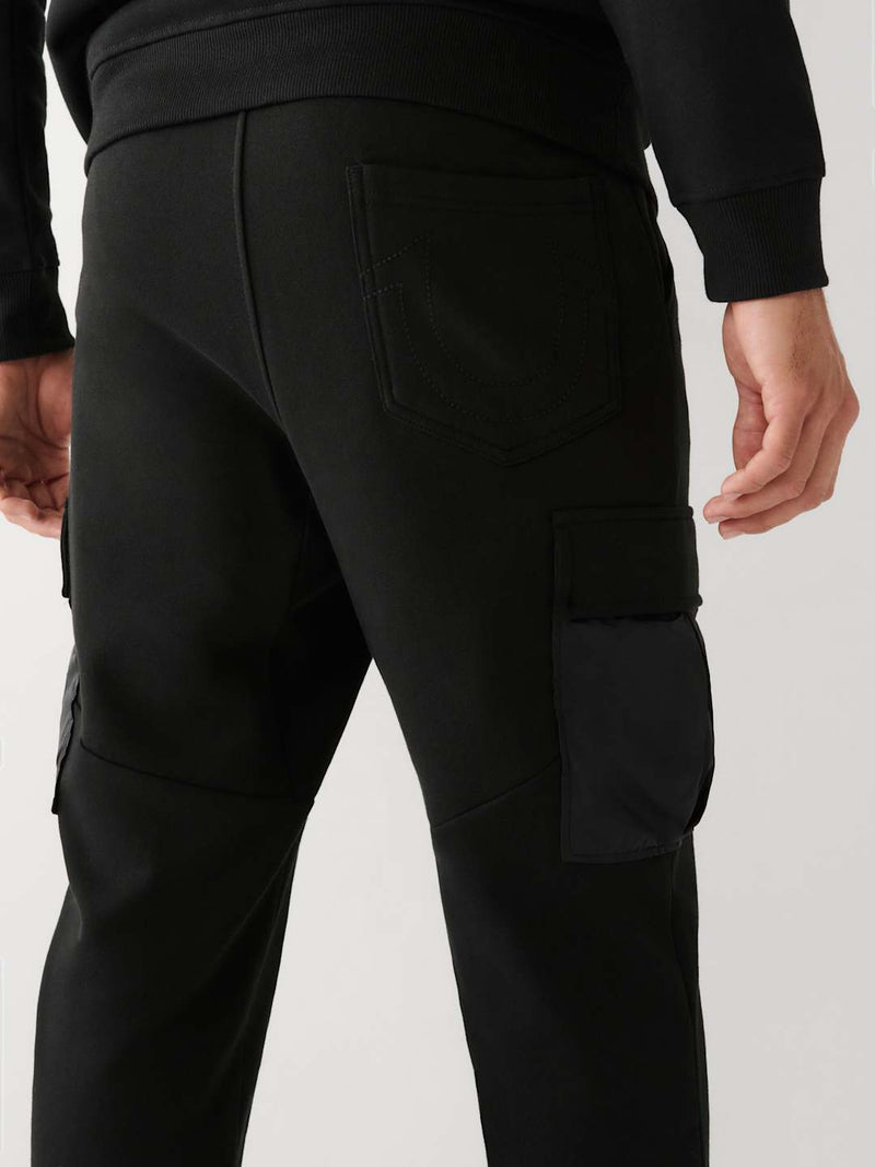 True Religion Track Pants Cargo Revolt Jet Black